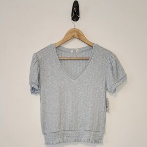 Ardene Blue Shirt Short Sleeve Medium